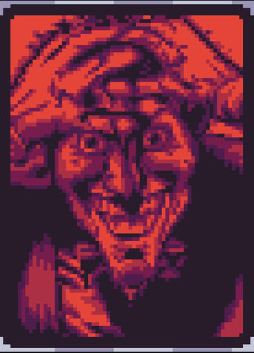 A comic panel of The Joker (Batman) redrawn to be a replacement texture for the Mad Joker in Balatro