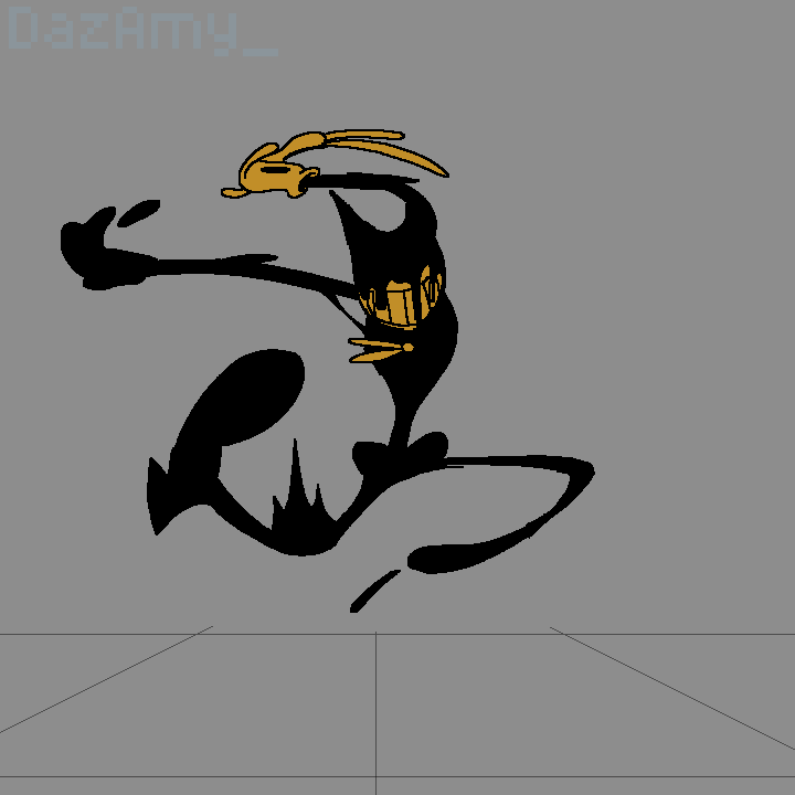 Redraw of the 'Zombie Goofy' gif using Ink Demon Bendy.