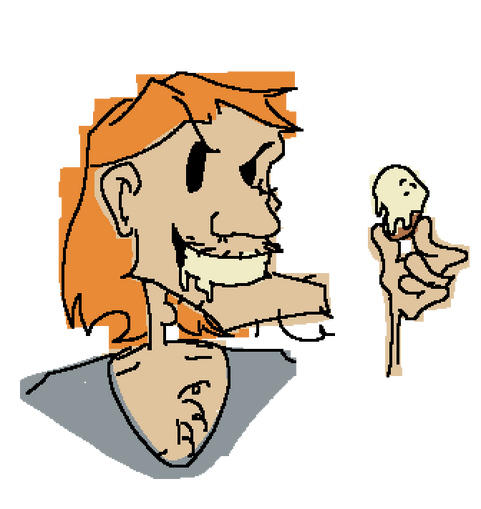 Drawing of my friend and his chicken nugget