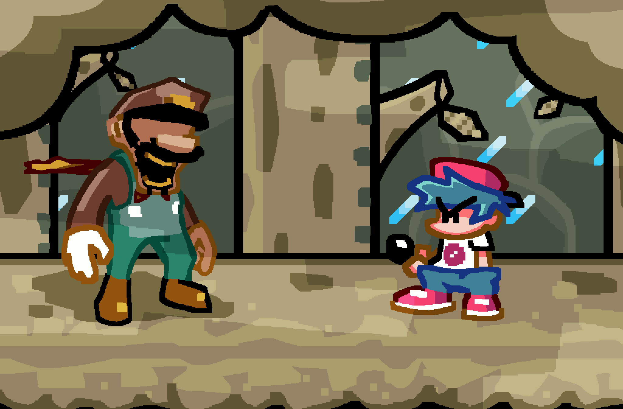 Friday Night Funkin' fanart for Sonic.exe: Mario Mix